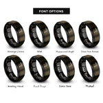 font options for inside engraving on gunmetal & black cutting torch rings