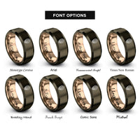 font options for inside engraving on gunmetal & rose gold cyber skull rings