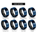 font options for inside engraving on black & blue cyborg half face rings