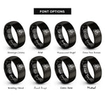 font options for inside engraving on black cyclist climbing rings