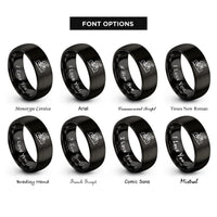 font options for inside engraving on black cyclist climbing rings