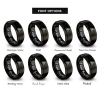 font options for inside engraving on black cyclist climbing rings