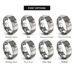 font options for inside engraving on silver cyclist climbing rings