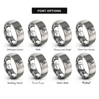 font options for inside engraving on silver cyclist climbing rings