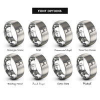 font options for inside engraving on gray cyclohexane chair rings