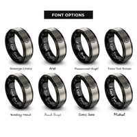 font options for inside engraving on black & silver cyclone vortex isobars rings