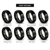 font options for inside engraving on black cyclone vortex isobars rings