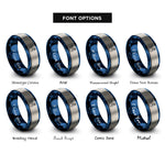 font options for inside engraving on blue & silver cygnus rings