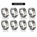 font options for inside engraving on silver cygnus rings