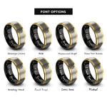 font options for inside engraving on black & gold & silver cymbal stack rings