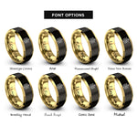 font options for inside engraving on black & gold cymbal stack rings