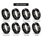 font options for inside engraving on black & silver cymbal stack rings