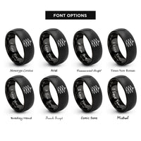 font options for inside engraving on black cymbal stack rings