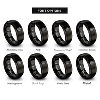 font options for inside engraving on black cymbal stack rings