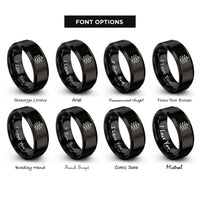 font options for inside engraving on black cymbal stack rings