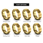 font options for inside engraving on gold cymbal stack rings