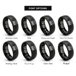 font options for inside engraving on black cymbal trio rings