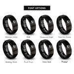 font options for inside engraving on black cymbal trio rings