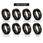 font options for inside engraving on black cymbal trio rings