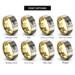 font options for inside engraving on gold & gray cymbal trio rings