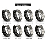 font options for inside engraving on black & grey d chord rings