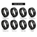 font options for inside engraving on black d chord rings