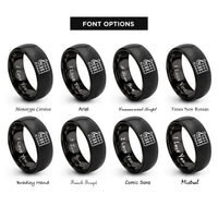 font options for inside engraving on black d chord rings