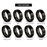 font options for inside engraving on black d chord rings