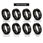 font options for inside engraving on black d chord rings