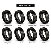 font options for inside engraving on black d chord rings