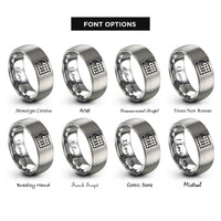 font options for inside engraving on gray d chord rings