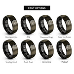 font options for inside engraving on gunmetal & black d chord rings