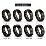 font options for inside engraving on gunmetal & black d chord rings