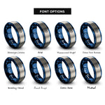 font options for inside engraving on blue & grey d orbital clover rings