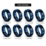 font options for inside engraving on blue d orbital clover rings