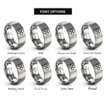 font options for inside engraving on gray d orbital clover rings