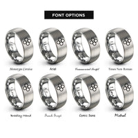 font options for inside engraving on gray d orbital clover rings