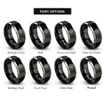 font options for inside engraving on black & grey d pad rings