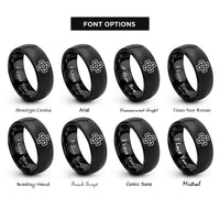 font options for inside engraving on black d pad rings
