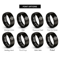 font options for inside engraving on black d pad rings
