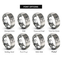 font options for inside engraving on grey d pad rings