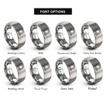 font options for inside engraving on silver d ring shackle rings