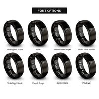 font options for inside engraving on black dad rings