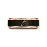 best presents for fathers – black & rose gold tungsten cinnamon stick wedding band