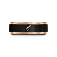 best presents for fathers – black & rose gold tungsten cinnamon stick wedding band