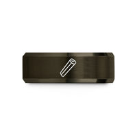 personalized presents for him – gunmetal & rose gold tungsten cinnamon stick wedding band