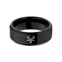 unique presents for dad – black tungsten elk skull wedding band