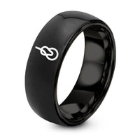 Dad Day Father’s Gift from Daughter – black tungsten bowline knot ring