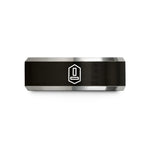 father's day present ideas – black & silver tungsten warrant officer insignia wedding band