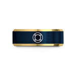 unique presents for dad – gold & blue tungsten life preserver wedding band